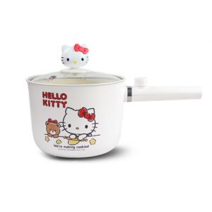 Hello Kitty 多功能烹飪1.6L個人安全電快煮/保溫 陶瓷釉不沾鍋(附造型鍋蓋) KT-EP01